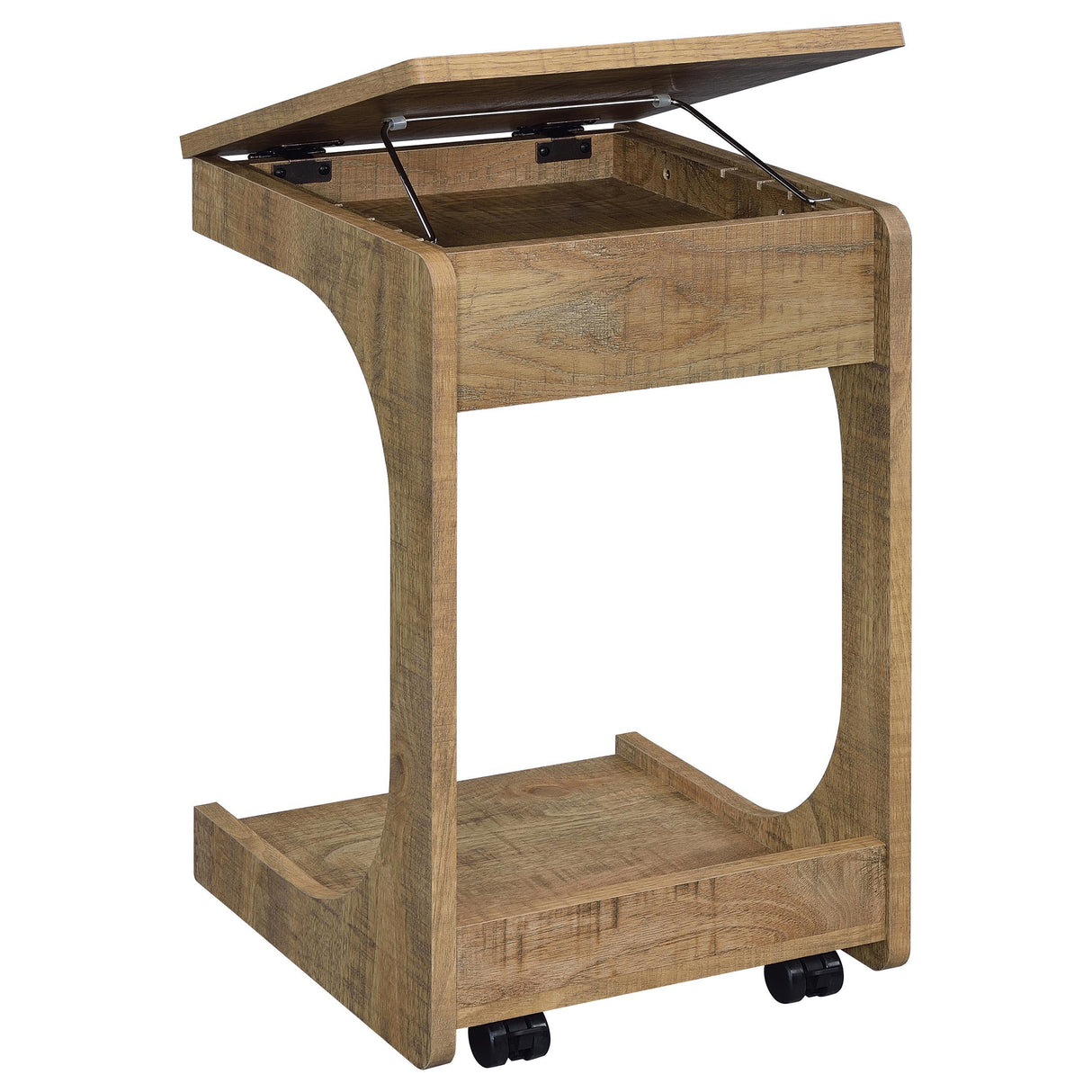 Coaster Furniture Ralston 930292 C-Shaped Lift-Top Sofa Side Table With Casters - Mango IMAGE 5