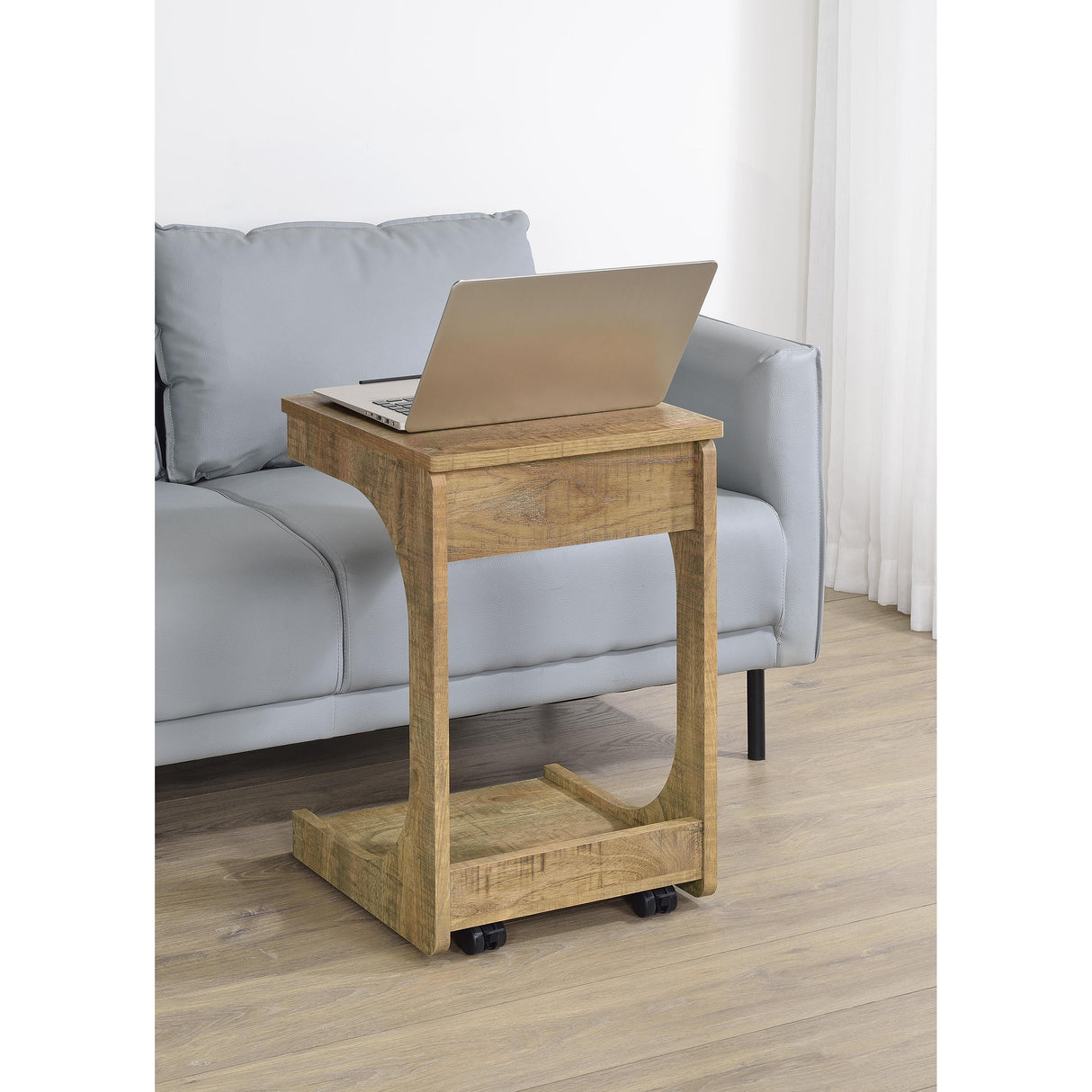 Coaster Furniture Ralston 930292 C-Shaped Lift-Top Sofa Side Table With Casters - Mango IMAGE 6