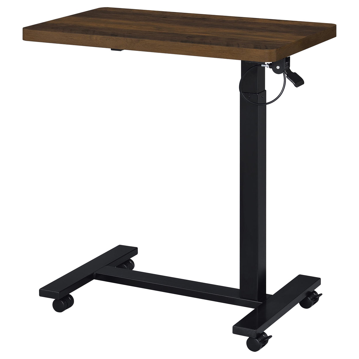 Coaster Furniture Westpark 930302 Pneumatic Adjustable C-Shape Side Table with Casters - Dark Pine IMAGE 10