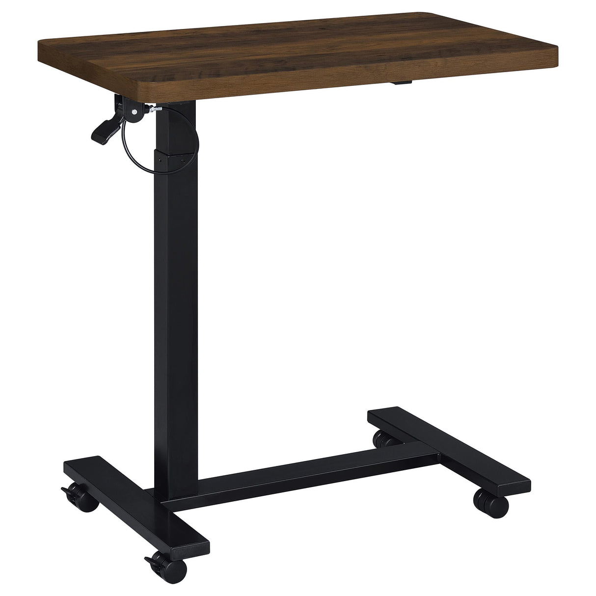 Coaster Furniture Westpark 930302 Pneumatic Adjustable C-Shape Side Table with Casters - Dark Pine IMAGE 2