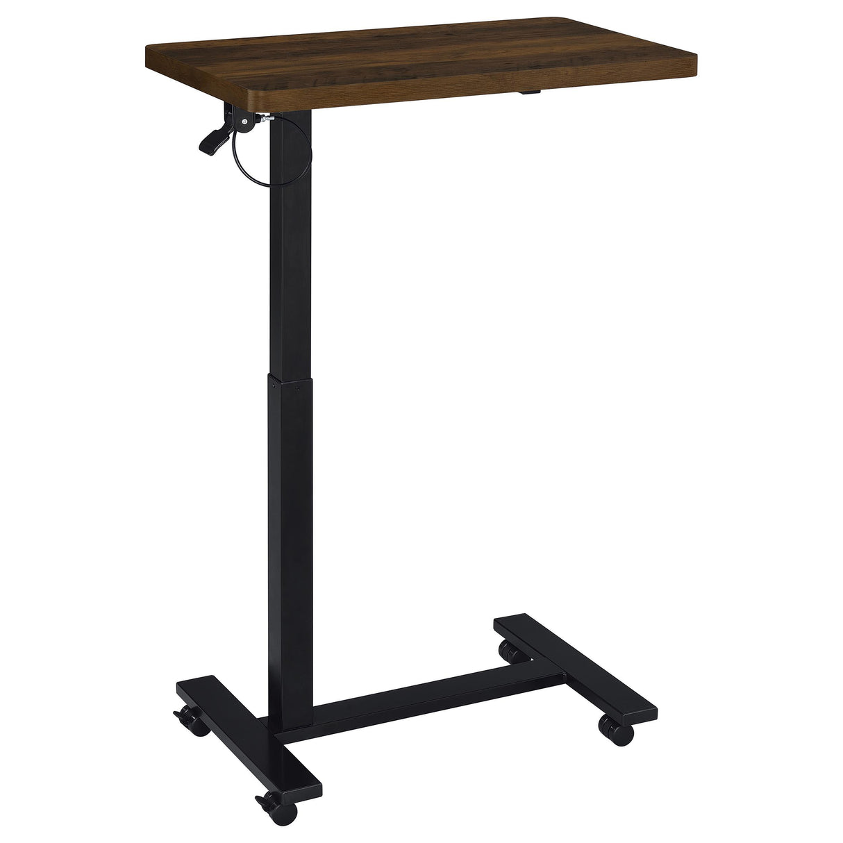 Coaster Furniture Westpark 930302 Pneumatic Adjustable C-Shape Side Table with Casters - Dark Pine IMAGE 5