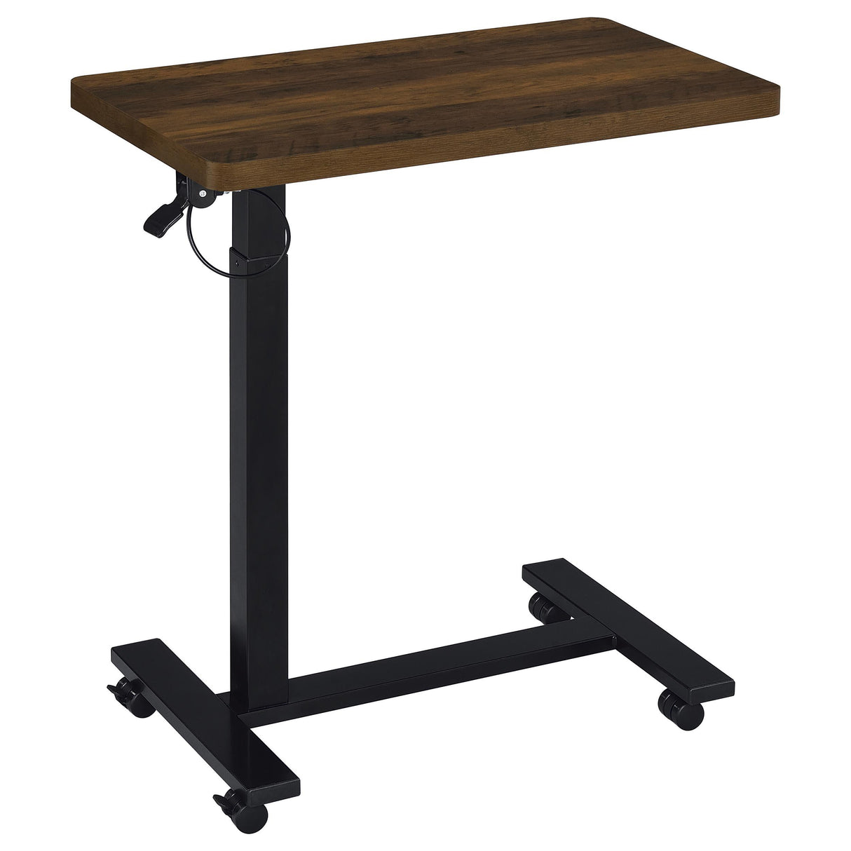 Coaster Furniture Westpark 930302 Pneumatic Adjustable C-Shape Side Table with Casters - Dark Pine IMAGE 7