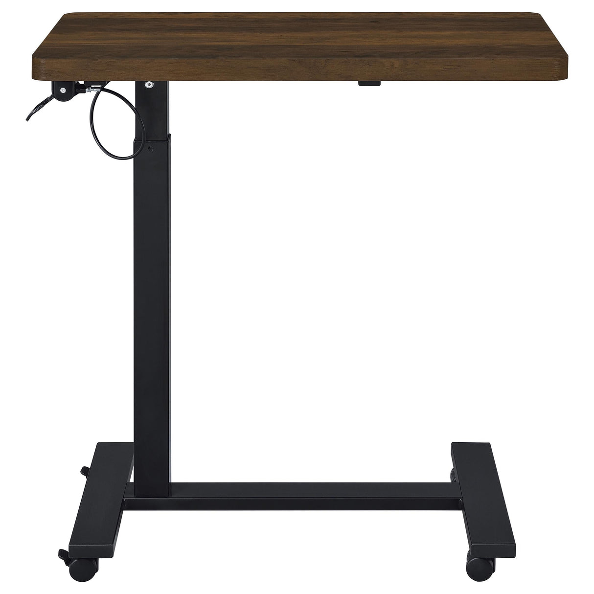 Coaster Furniture Westpark 930302 Pneumatic Adjustable C-Shape Side Table with Casters - Dark Pine IMAGE 8