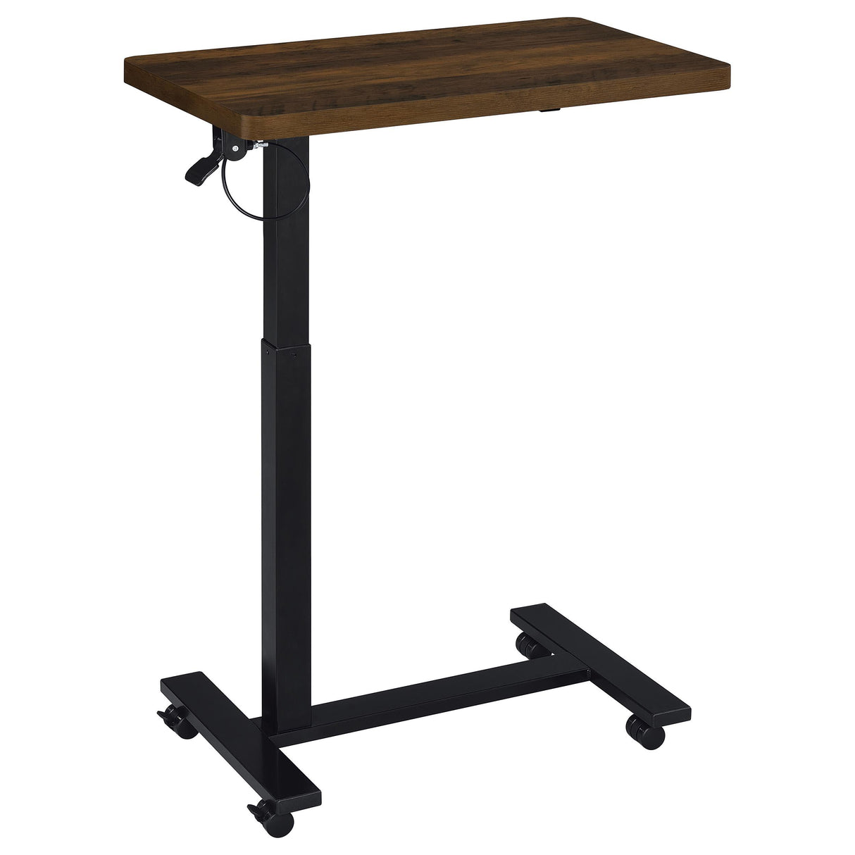 Coaster Furniture Westpark 930302 Pneumatic Adjustable C-Shape Side Table with Casters - Dark Pine IMAGE 9