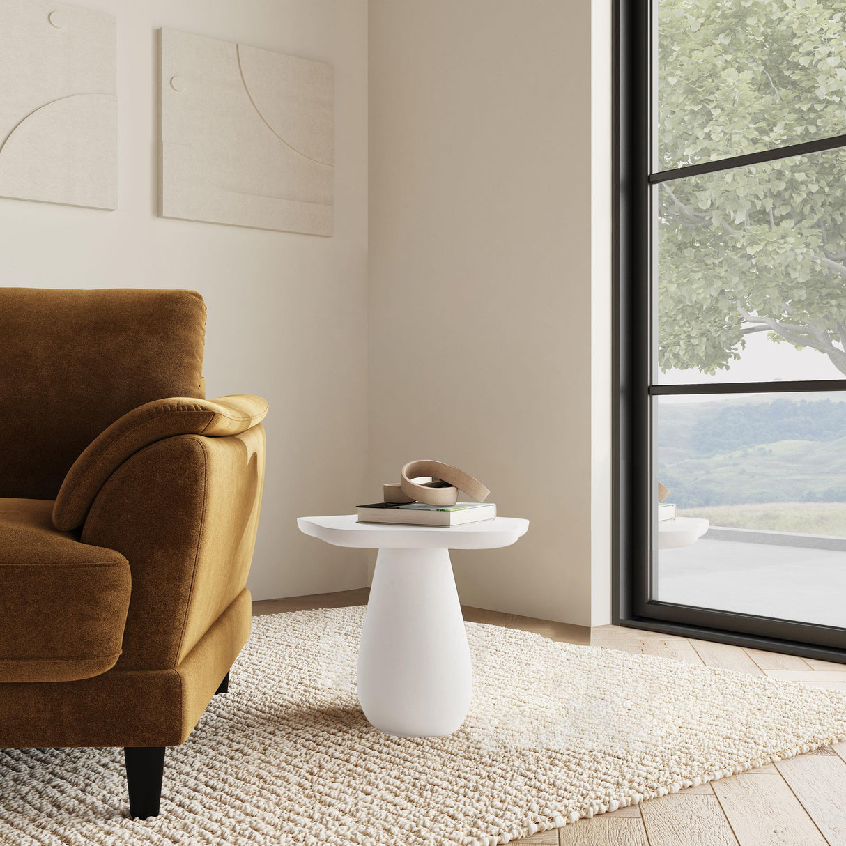 Coaster Furniture Perth 930615 17-inch Side Table with Cloud-Shaped Top - Off White IMAGE 3