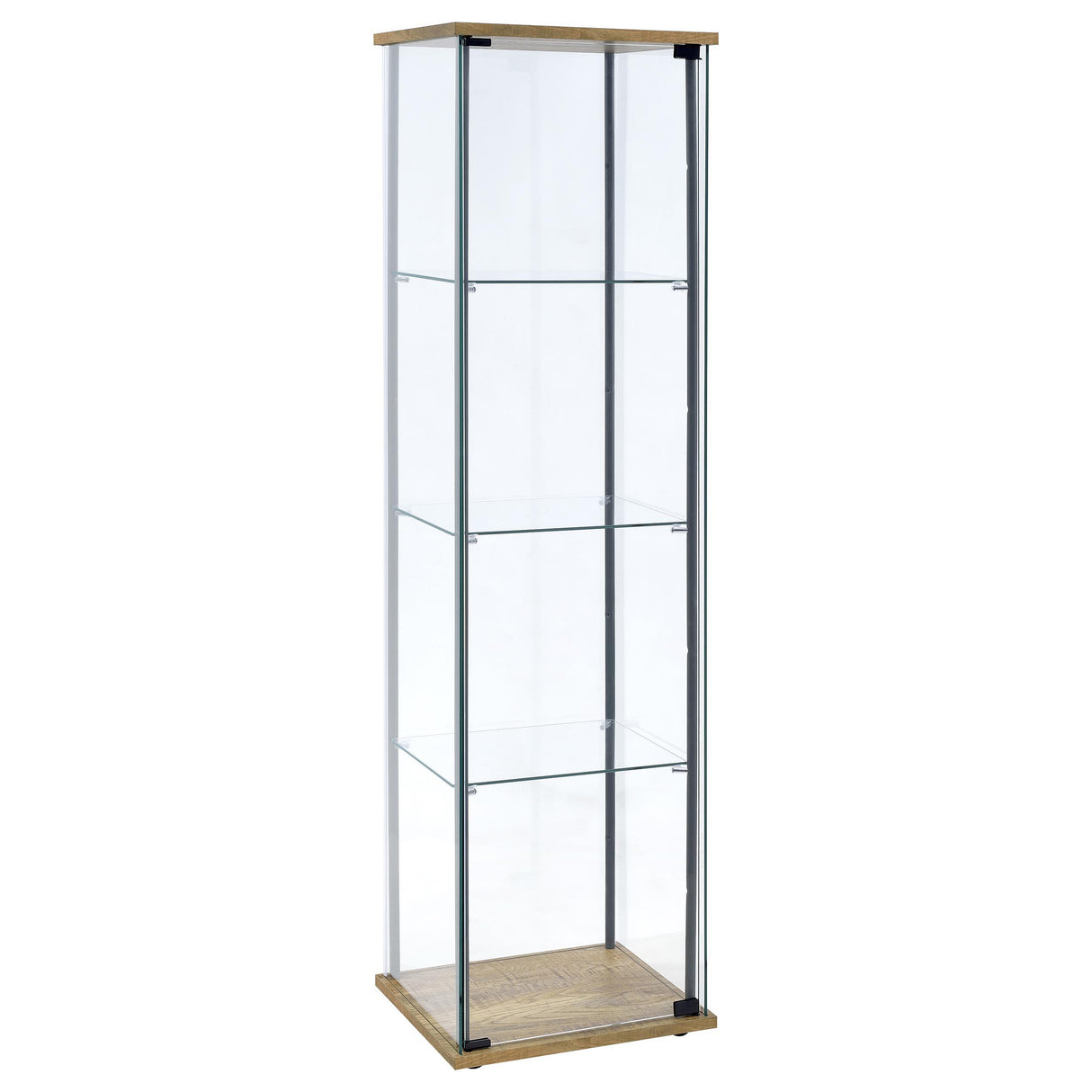 Coaster Furniture Bellatrix 950172MGO 3-shelf Clear Glass Curio Cabinet - Mango IMAGE 1