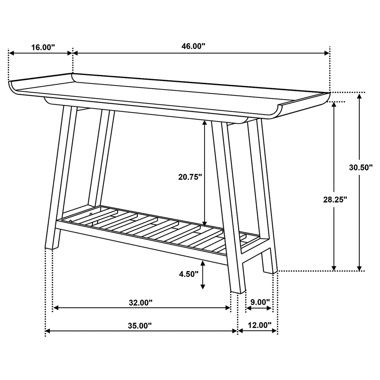 Coaster Furniture Ornelas 950415 46-inch Console Table with Slatted Shelf - Mango Brown IMAGE 11