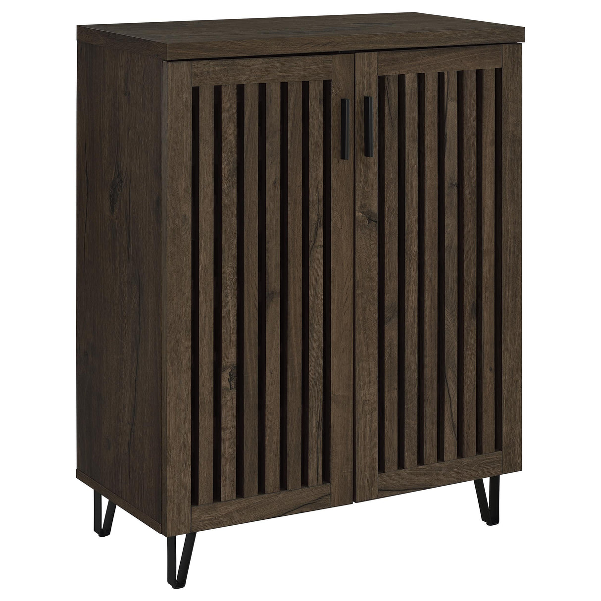 Coaster Furniture Brixton 950423 2-door Entryway Shoe Storage Cabinets - Smoked Oak IMAGE 1