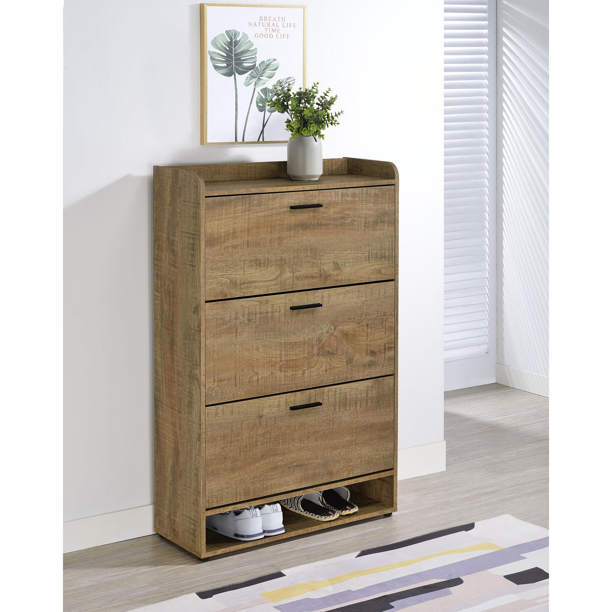 Coaster Furniture Denia 950425 3-tier Engineered Wood Shoe Cabinet - Mango IMAGE 5