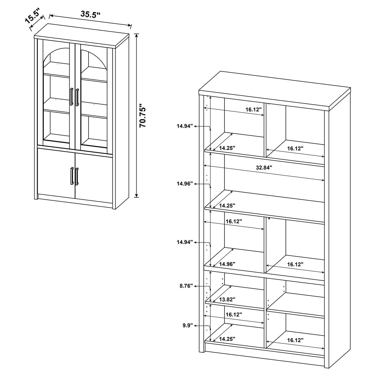 Coaster Furniture Riva 950432 4-door Tall Accent Display Cabinet LED Lighting - Black IMAGE 12