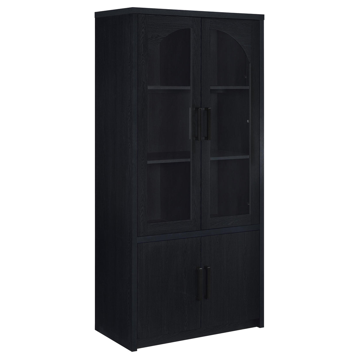 Coaster Furniture Riva 950432 4-door Tall Accent Display Cabinet LED Lighting - Black IMAGE 2