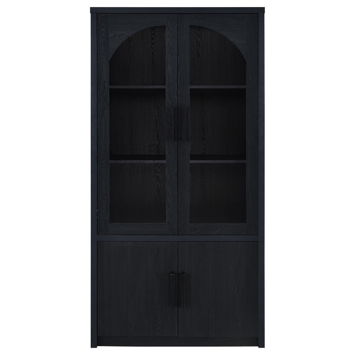 Coaster Furniture Riva 950432 4-door Tall Accent Display Cabinet LED Lighting - Black IMAGE 3