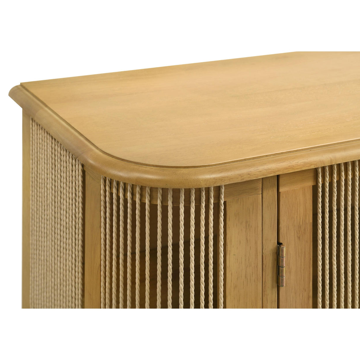 Coaster Furniture Ervine 950460 3-Door Rope Panel Sideboard Accent Storage Cabinet - Natural IMAGE 4