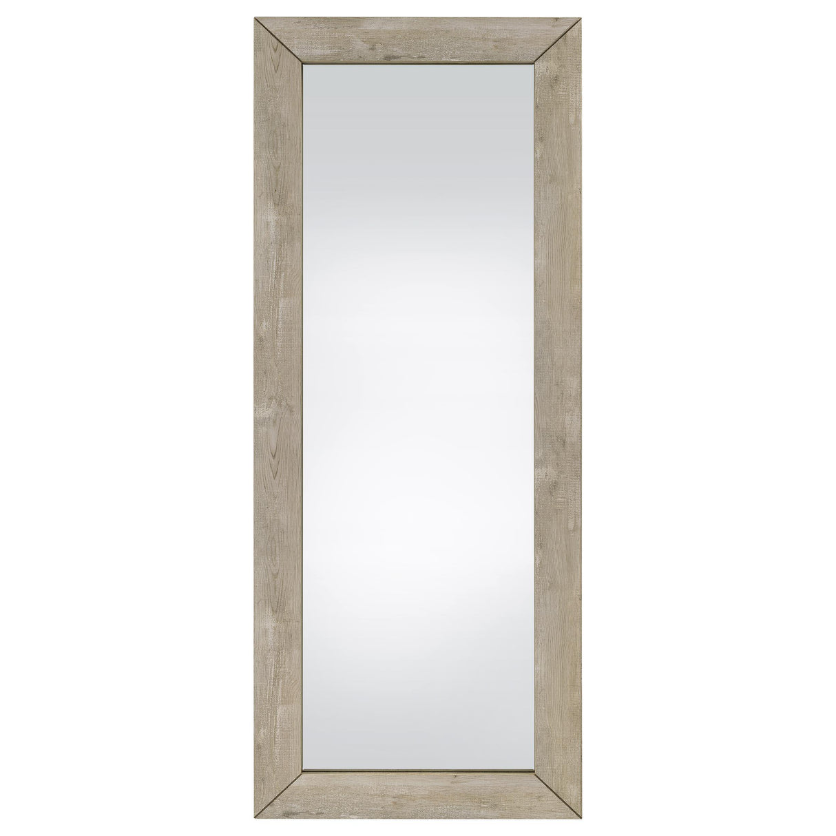 Coaster Furniture Cadence 961655 Tempered Glass Full Length Mirror - Grey Washed Oak IMAGE 2