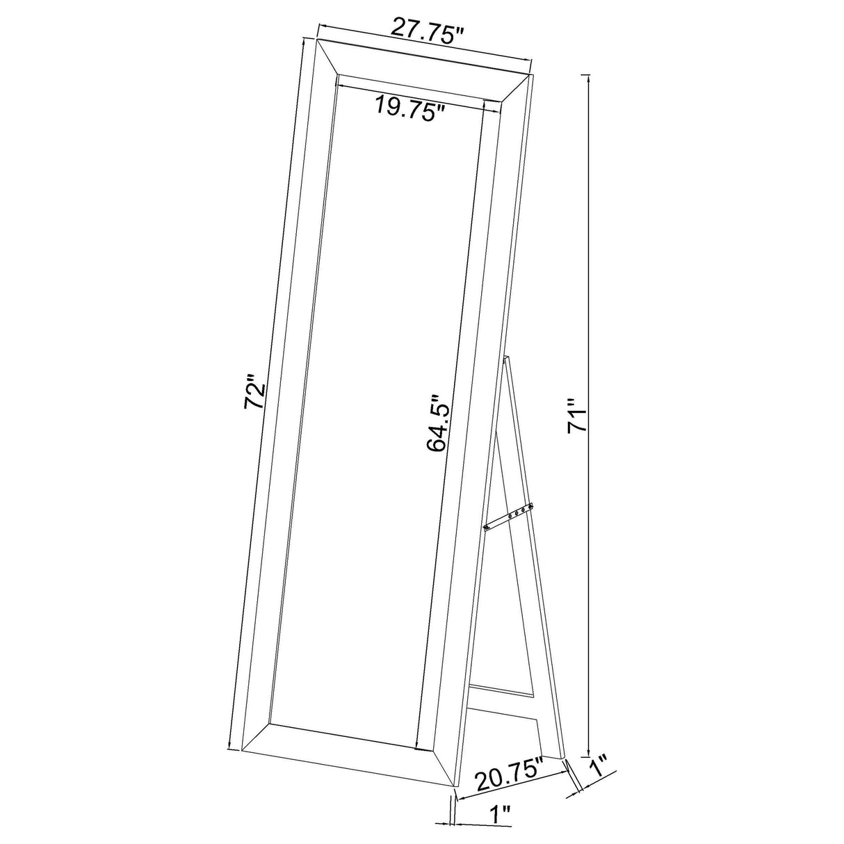 Coaster Furniture Cadence 961656 Tempered Glass Full Length Mirror - White High Gloss IMAGE 7