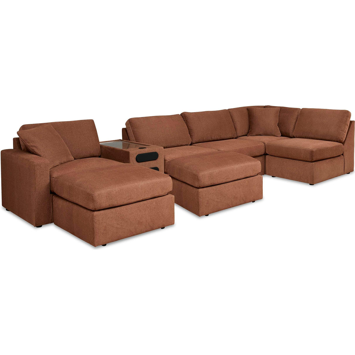 Signature Design by Ashley® Modmax 92102U8 6 pc Sectional and 2 Ottomans - Spice IMAGE 1