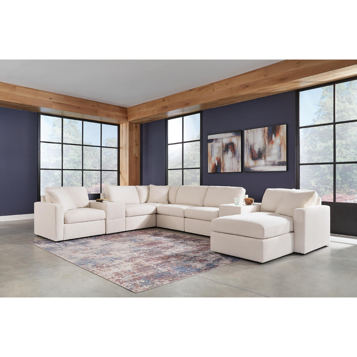 Signature Design by Ashley® Modmax 92103U3 8 pc Sectional and Ottoman - Oyster IMAGE 2