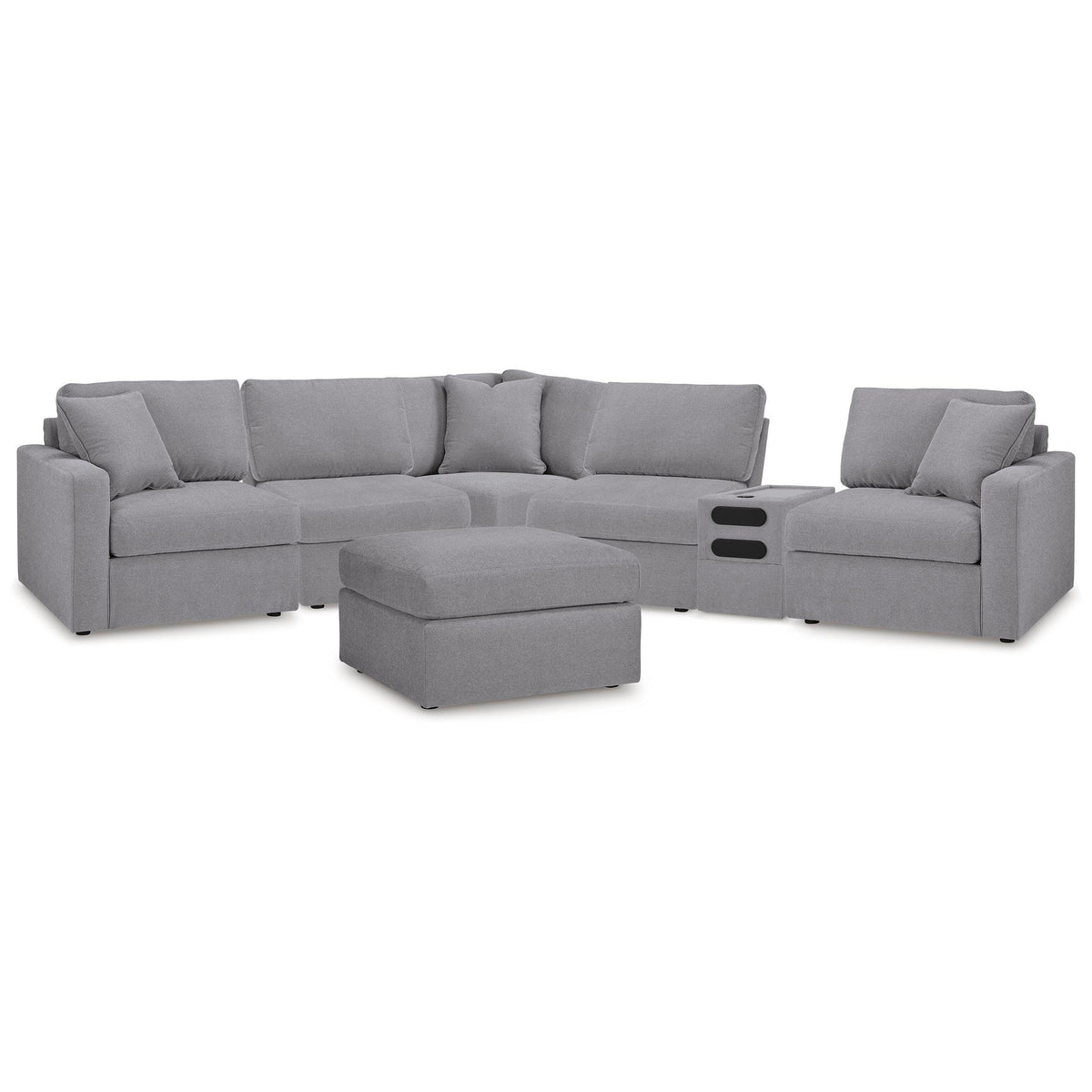 Signature Design by Ashley® Modmax 92104U25 6 pc Sectional and Oversized Accent Ottoman - Granite IMAGE 1