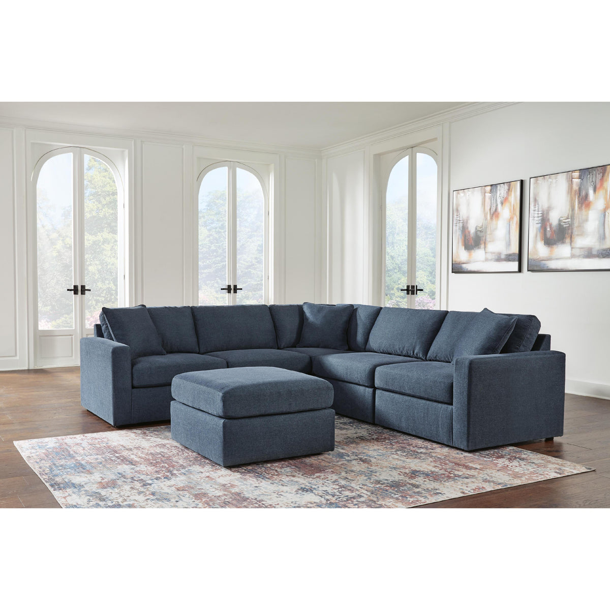 Signature Design by Ashley® Modmax 92121U14 5 pc Sectional and Ottoman - Ink IMAGE 2