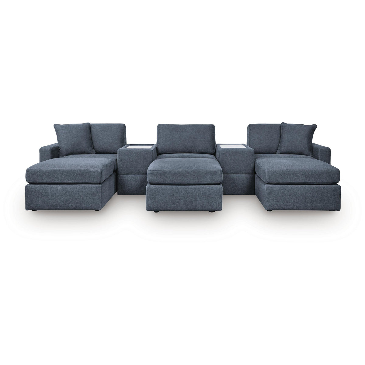 Signature Design by Ashley® Modmax 92121U19 5 pc Sectional and 3 Ottomans - Ink IMAGE 1