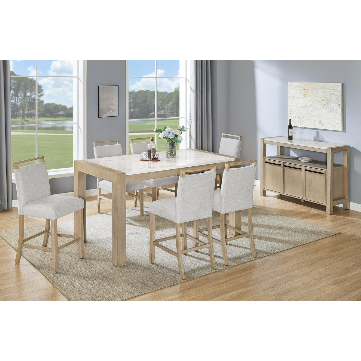 Crown Mark Hazel 1721T-3866 Marble Counter Height Dining Table IMAGE 3