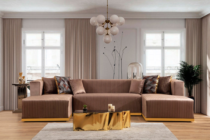 Juliana Velvet Double Chaise Sectional