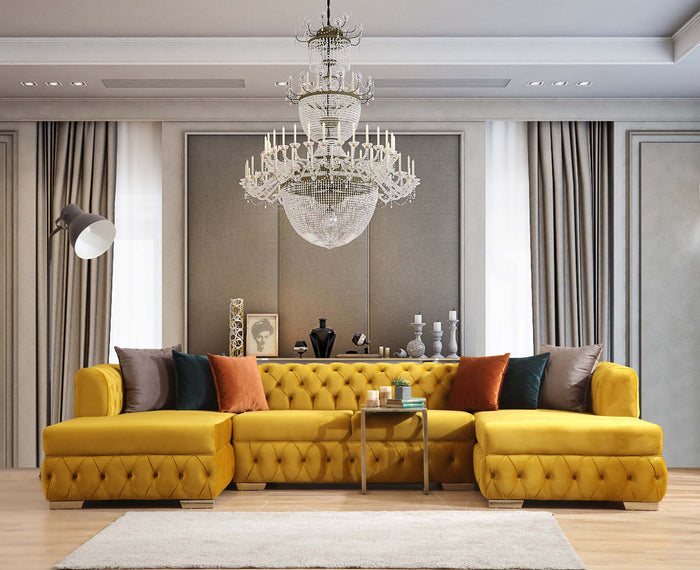 Matilda Velvet Double Chaise Sectional