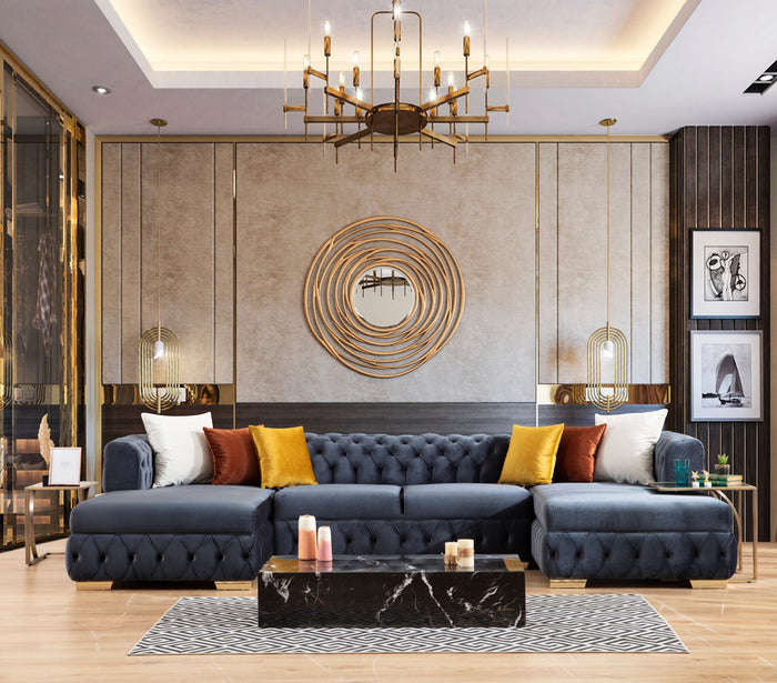 Matilda Velvet Double Chaise Sectional
