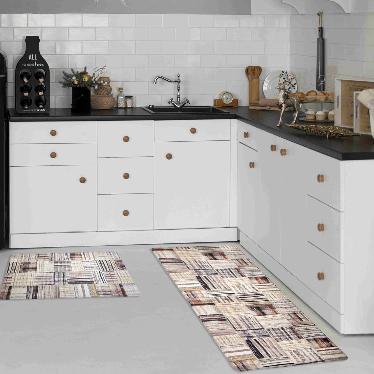 KITCHEN MATS Cushioned Anti Fatigue 2 PC Set Design K10