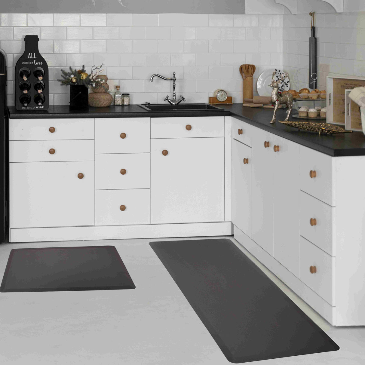 KITCHEN MATS Cushioned Anti Fatigue 2 PC Set Design K13
