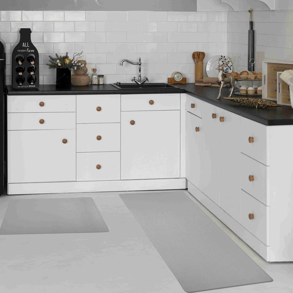 KITCHEN MATS Cushioned Anti Fatigue 2 PC Set Design K15