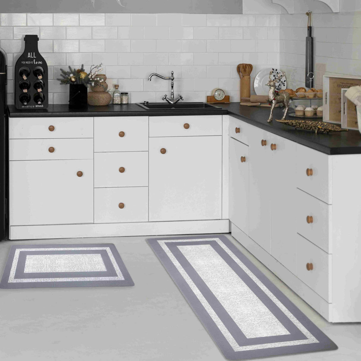 KITCHEN MATS Cushioned Anti Fatigue 2 PC Set Design K6
