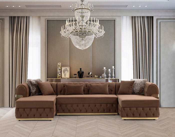 Jester Velvet Double Chaise Sectional