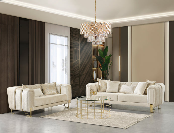 Santana Velvet Sofa & Loveseat