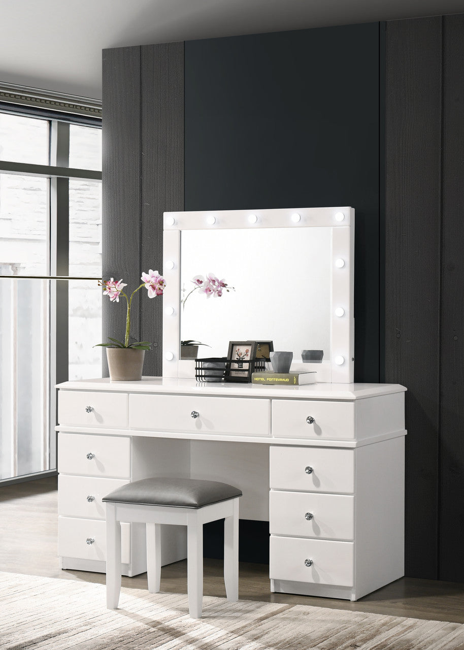 Vanity White Desk+stool