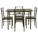 Anna 5-piece Rectangular Dining Set Dark Bronze image