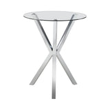 Denali Round Glass Top Bar Table Chrome image