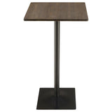 Cavalier 3-piece Square Bar Table Set Dark Elm and Black
