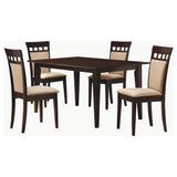 Gabriel 5-piece Rectangular 59-inch Closed Back Dining Set Cappuccino