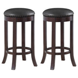 Aboushi Swivel Bar Stools with Upholstered Seat Brown (Set of 2)