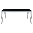 Carone Rectangular Dining Table Chrome and Black image