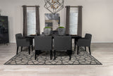 Catherine Double Pedestal Dining Table Set Charcoal Grey And Black