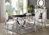 Antoine Rectangular Dining Set Chrome And Grey