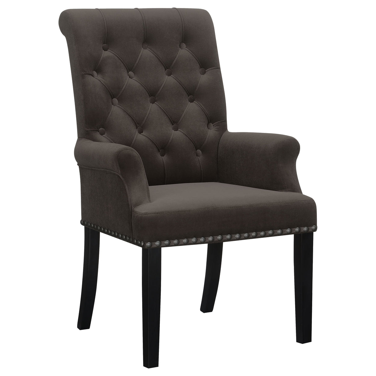 Alana Upholstered Tufted Arm Chair With Nailhead Trim