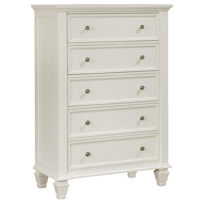  Coaster Furniture Sandy Beach 201305 5-Drawer Bedroom Chest - Cream White IMAGE 1