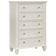  Coaster Furniture Sandy Beach 201305 5-Drawer Bedroom Chest - Cream White IMAGE 1