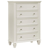  Coaster Furniture Sandy Beach 201305 5-Drawer Bedroom Chest - Cream White IMAGE 1