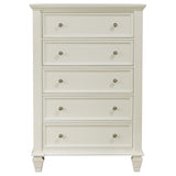  Coaster Furniture Sandy Beach 201305 5-Drawer Bedroom Chest - Cream White IMAGE 2