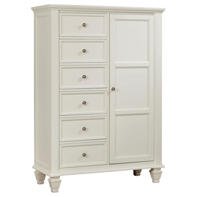  Coaster Furniture Sandy Beach 201308 8-Drawer Door Chest - Cream White IMAGE 1