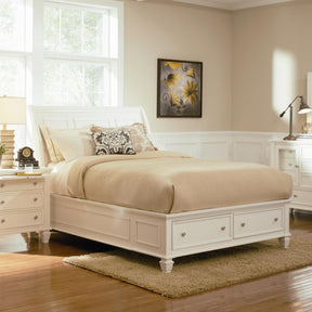  Coaster Furniture Sandy Beach 201309Q Wood Queen Storage Panel Bed - Cream White IMAGE 1